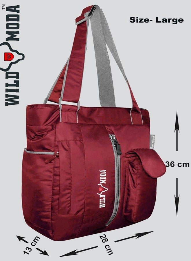 WILD MODA حقيبة كتف نسائية مقاومة للماء من وايلد مودا (لون عنابي) - Image 5